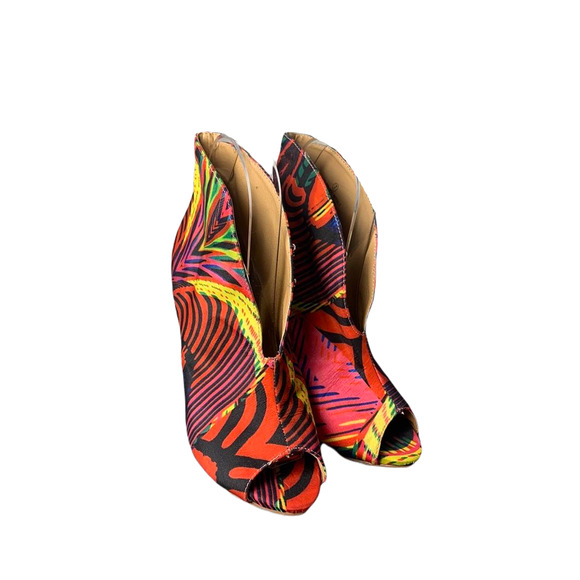 Liliana Womens Size 7 Colorful Peep Toe Stiletto Heels - Picture 1 of 8